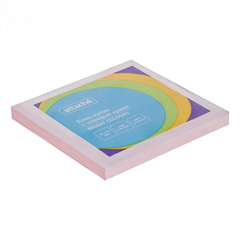 Бумага с/кл (стикер) 76*76мм Attache bright colours Розовый, 100л