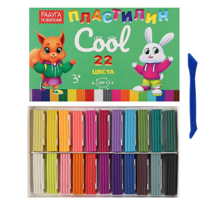 Пластилин 22цв 330г Cool со стеком