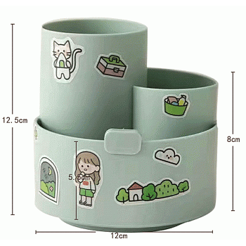 Органайзер deVENTE. Orbit 12х12,5х12 см, ЗЕЛЕНЫЙ kawaii пласт. вращ. с подст под телефон