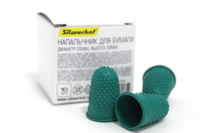Напалечник д/бумаги 20мм резин.зел высота 30мм Silwerhof 672204-10