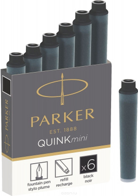 Чернила (баллончик) черные PARKER Quink Mini 3,6см