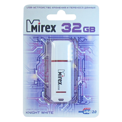 Флеш-драйв Mirex 32Гб KNIGHT белый/черный