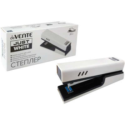 Степлер №24/6 26/6 deVente JUST White 20л пласт, к/к
