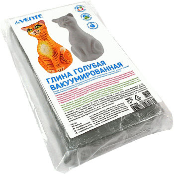 Глина для лепки (вакуумированная), 1кг голубая deVente