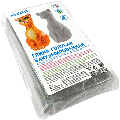 Глина для лепки (вакуумированная), 1кг голубая deVente