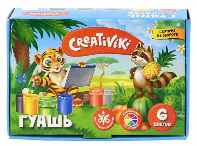 Гуашь 6 цв 20мл Creativiki(36)
