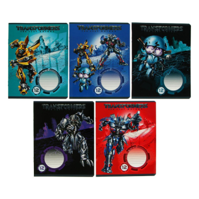 Тетрадь шк.12л линия полн.УФ лак "Transformers Prime"