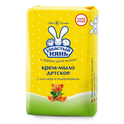 Мыло туалетное 90г Ушастый нянь крем-мыло Алоэ