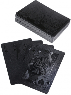 Карты игральные 54шт Карта, пластик, черные
