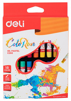 Пастель маслянная 18цв Deli Colorun ЕС20210 картон/европод