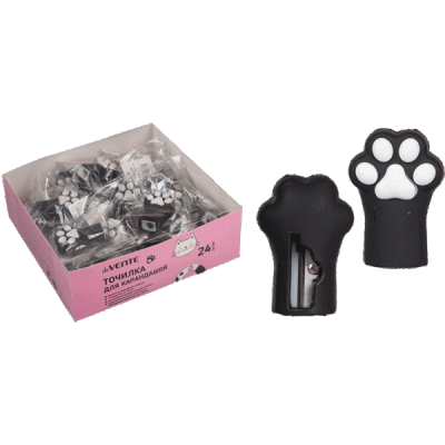 Точилка с контейнером пласт. 1 отверстие.deVENTE.Cat Paw.покр.Soft Touch 28*21*42