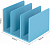 Подставка для КНИГ ограничитель 162*162*122мм, СИНИЙ Deli NS006Blue Nusign