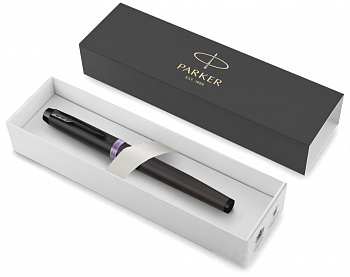 Ручка PARKER IM Vibrant Rings F315 Ametist Purple PVD перьевая, ст.нерж.подар.кор