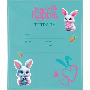 Комплект обложек для тетр deVente LittleRabbit 209*350мм-3шт,ПВХ120мкм, прозр,цв/рис
