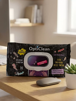 Салфетки влажные №50 OptiClean для экранов всех типов
